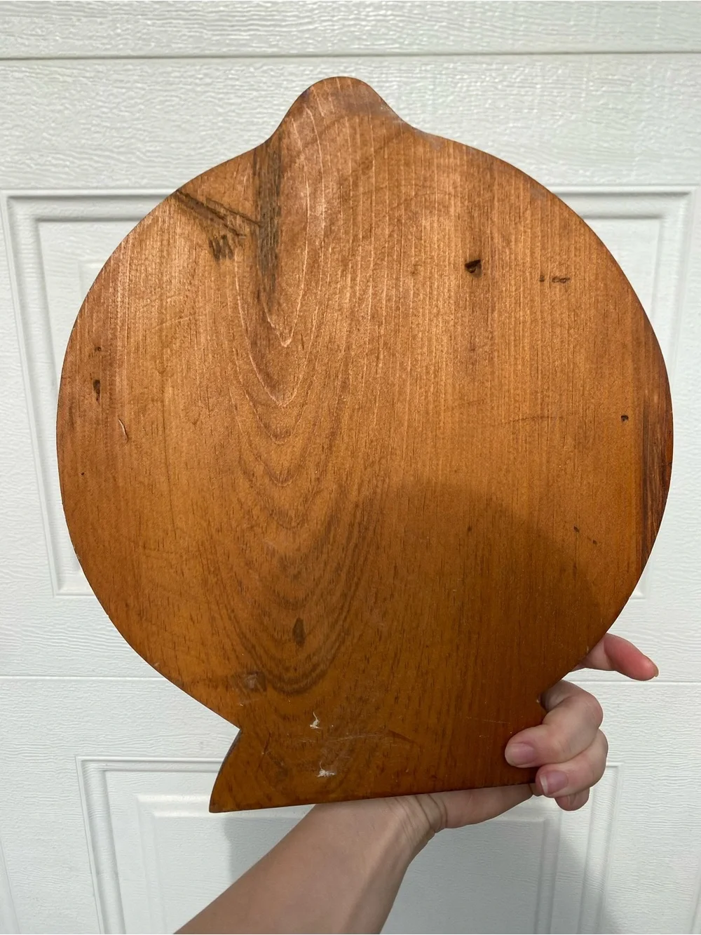Vintage Handmade Chunky Wooden Heart Towel Holder Rack